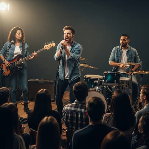 Diverse Band Performs Cover Song on Intimate Stage
