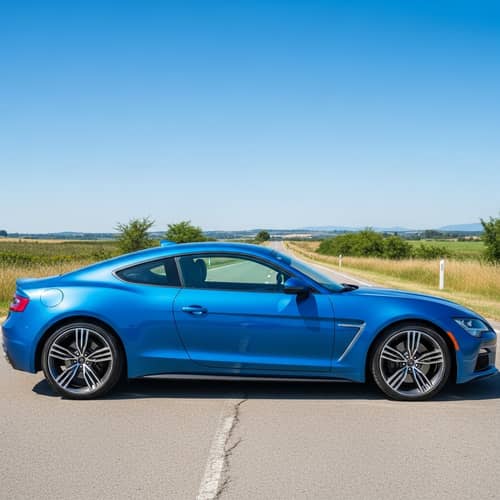 Sleek Electric Blue Sports Car | Modern Interior | Open Road