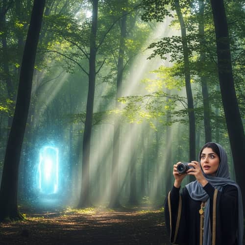 Mysterious Forest Scene | Ethereal Light & Glowing Portal