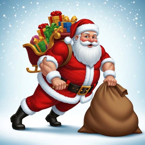 Muscular Santa Claus: Surprising Strength Displayed