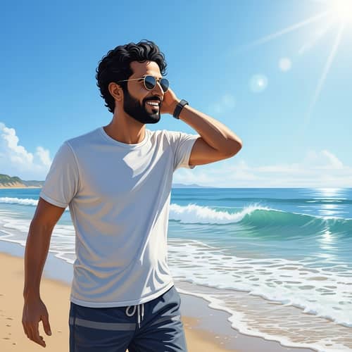 Relaxing at the Beach: A Sunny Day Scene