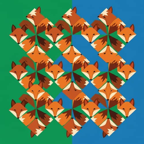 Intricate Fox Tessellation Art for Nature Lovers
