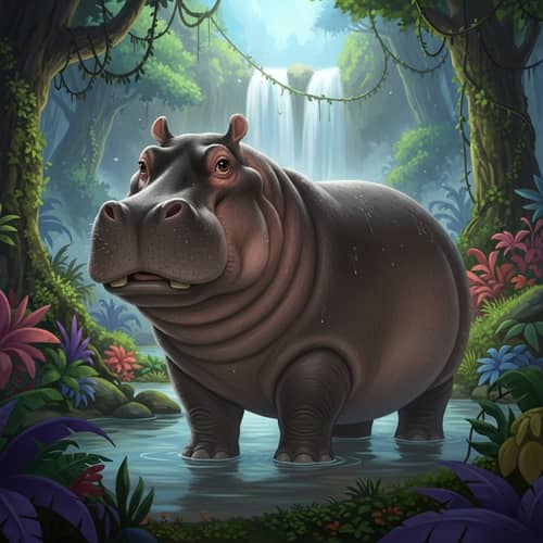 Harold the Cheerful Hippopotamus in Magic Jungle