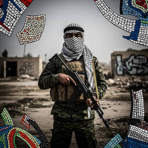 South Asian Guerrilla Fighter in Desolate Wasteland