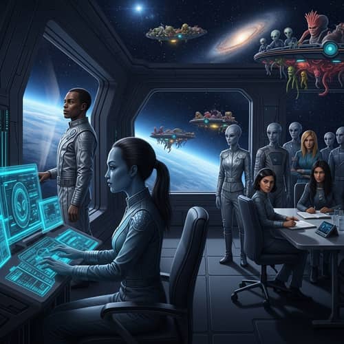 Interstellar Aliens: Harmonious Co-existence in Cosmic Setting