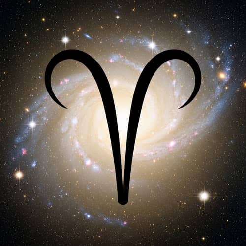 Aries Zodiac Sign Illustration in Celestial Space