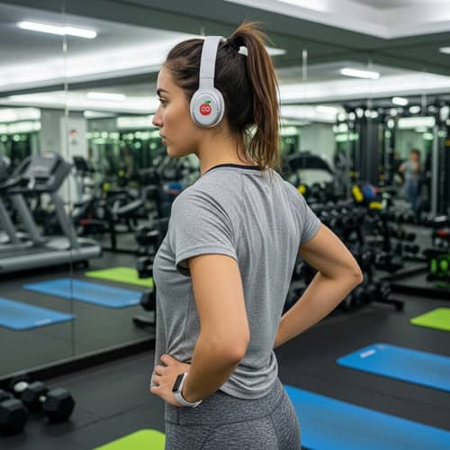 Girl in Gym with Apple Air Pods Pro 2 Headphones | Fitness Tech Vibes
