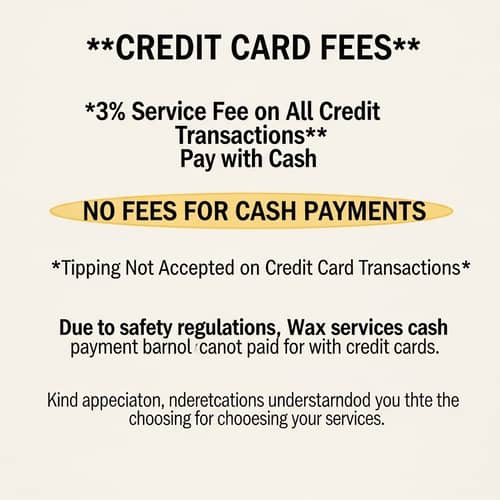 Avoid Credit Card Fees | Cash Payments Encouraged