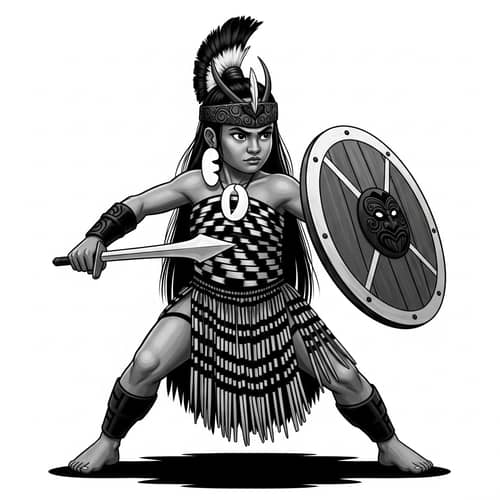 Brave Maori Girl Warrior for Health | Bold Imaginative Graphics