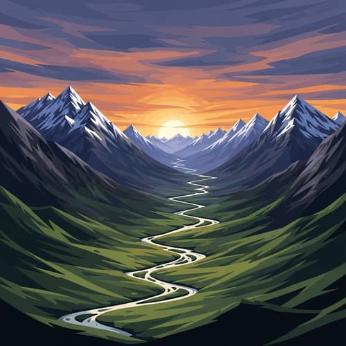 Majestic Mountain Landscapes: Abstract Geographical Interpretation