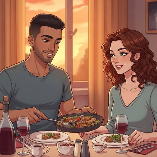 Intimate Romantic Scene Between Young Adult Couple