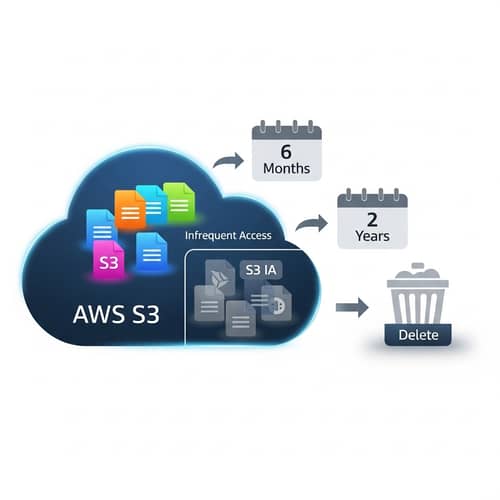 AWS S3 Object Transition: Infrequent Access & Deletion in 2 Years