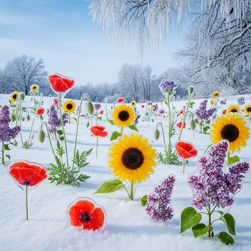 Winter Flowers: Stunning Frozen Beauty in Serene Landscape