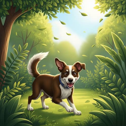 Lively and Energetic Dog Playing in Sunny Park