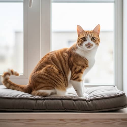 Adult Domestic Shorthair Cat with Ginger and White Markings