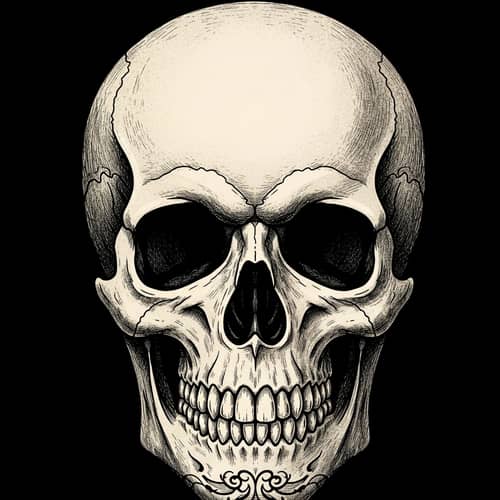 Artistic Calavera Skull - Complex Interplay of Light and Shadow