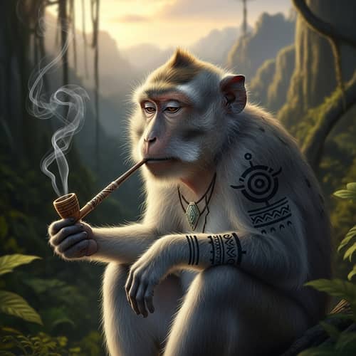 Wise Monkey Tattoo - Unique Jungle Artwork