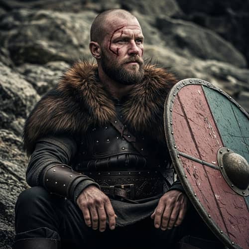 Rugged Norse Warrior Gazing Far - Epic Historical Portrait