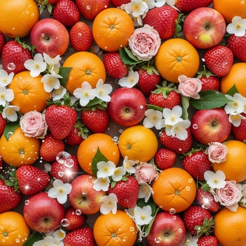 Fruity Champagne Backdrop with Floral Accents
