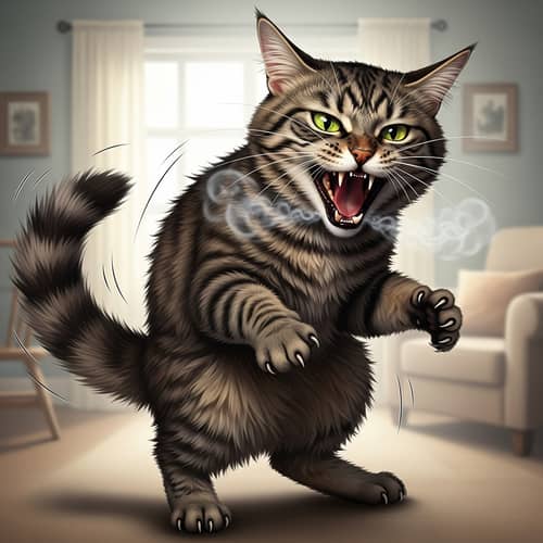 Intense Feline Display | Aggressive Cat Hissing
