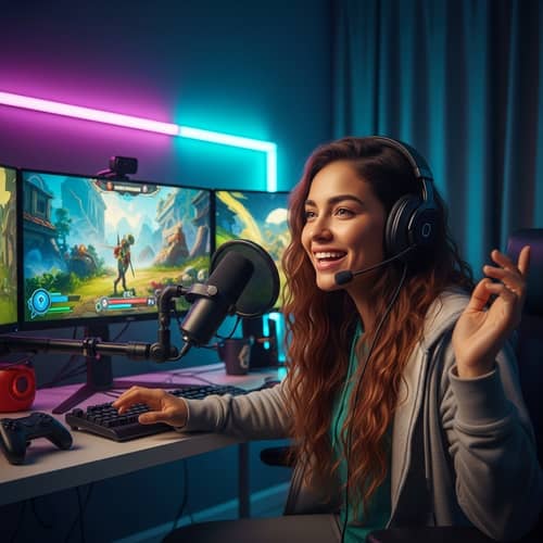 Hispanic Video Game Streamer: Adventure Gaming with Joy