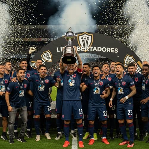 Diverse Football Team Celebrates Copa Libertadores Victory