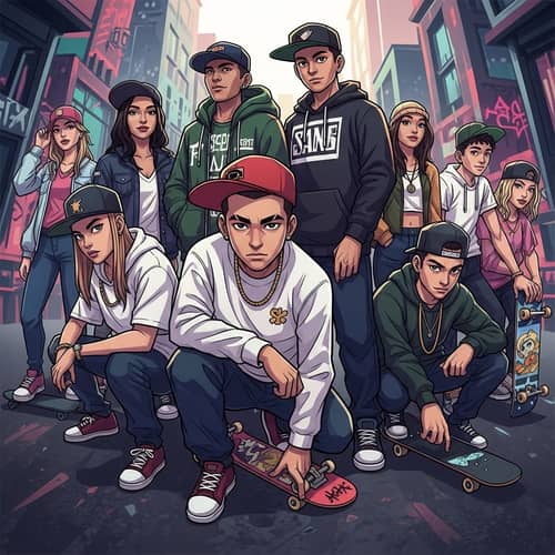 Urban Streetwear and Skateboard Style | Dynamic Youth Poses