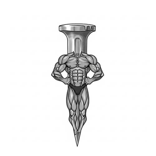 Muscular Nail Personified: Strength and Masculinity Portrayed