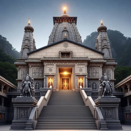 Intricate Lord Shiva Temple in the Mountains