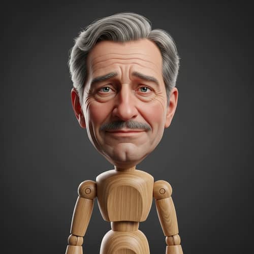 Hyper-Realistic Middle-Aged Man Comic | Amusing Grin