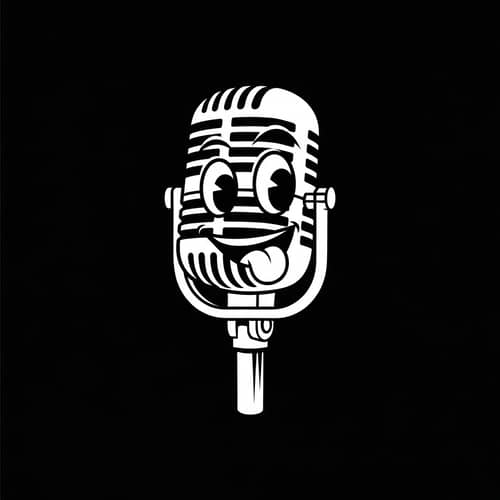 Vintage Microphone Logo with Character Features