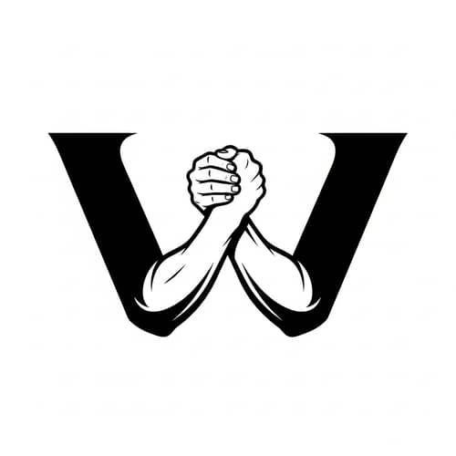 Unique 'W' Logo Design | Arm Wrestling Inspired