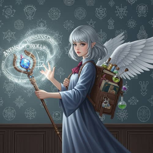 Magical Little Girl with Silver Hair and Eyes | Ethereal Fantasy Scene
