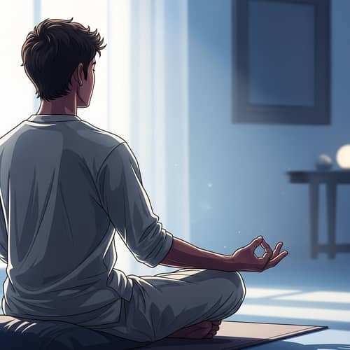 Serene Dhyan Mudra Illustration for YouTube Thumbnail