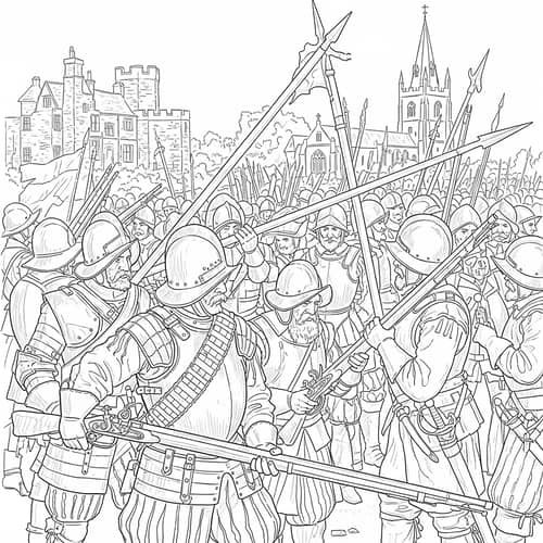 English Civil War Soldiers: Armor & Weapons Scene