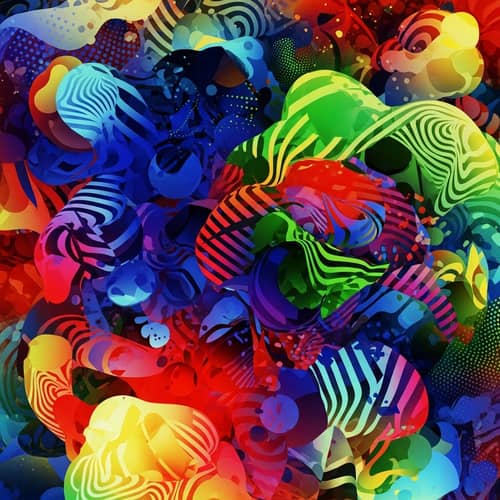 Dynamic Abstract Shapes and Patterns in Varying Colors