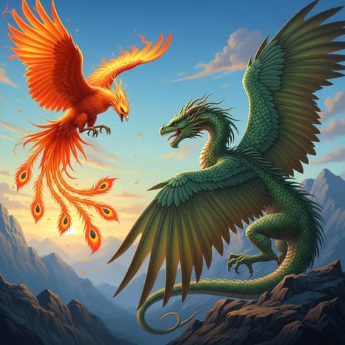 Majestic Phoenix and Dragon Encounter