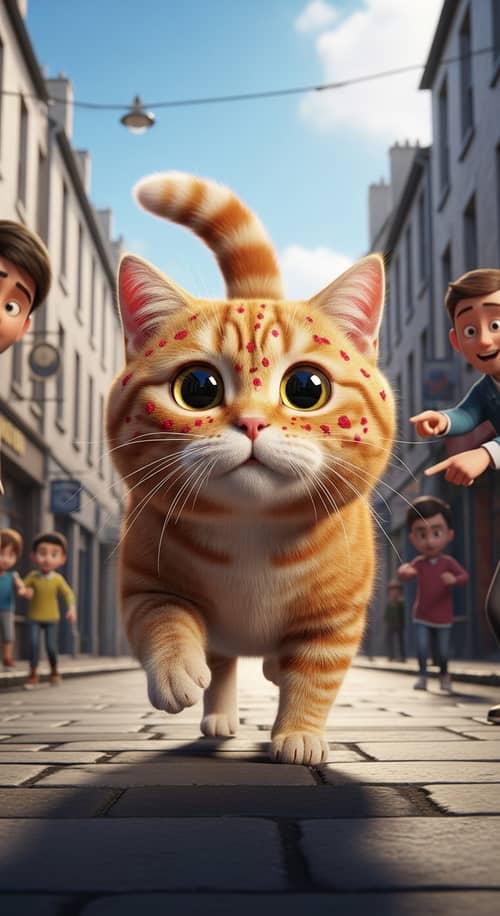 Endearing Ginger Scottish Cat Running with Confidence | Realism & Aesthetics