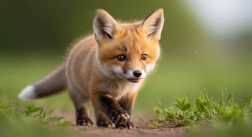 Cute Baby Fox in Color - Adorable Wildlife Photography