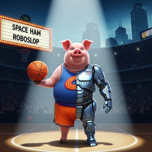 Space Ham Roboslop: Pig in Basketball Court