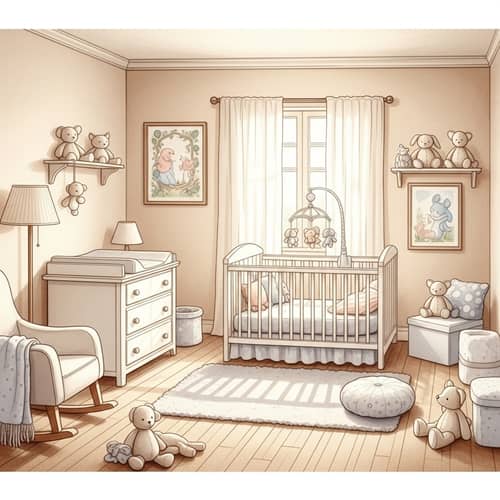 Baby Room Watercolour Painting | Nursery Decor Art