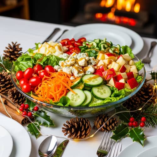 Festive Christmas Salad with Cherry Tomatoes & Blue Cheese