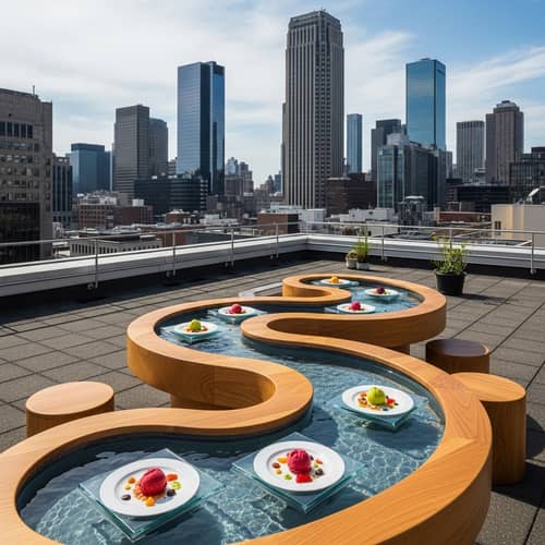 Organic Water Table Sorbet Dining Experience | City University Rooftop