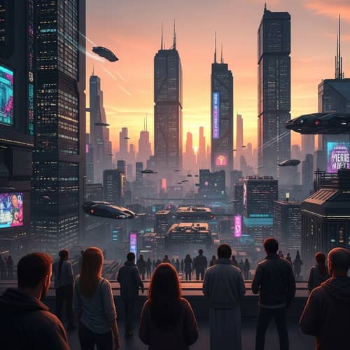 Futuristic Cityscape Neon Lights | Cyberpunk Narrative Homage