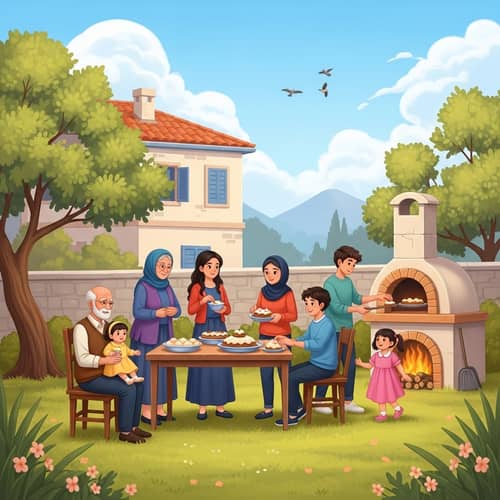 Authentic Levantine Family Celebrates New Year with Festive Dessert Preparations