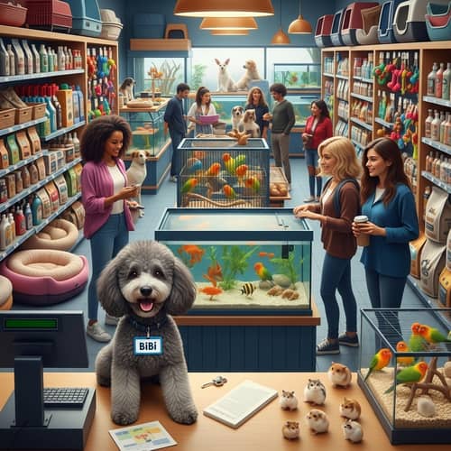 Bibi's Pet Shop | Friendly Poodle Behind the Counter