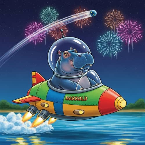 Brave Blue Hippopotamus Harold's Journey to the Stars