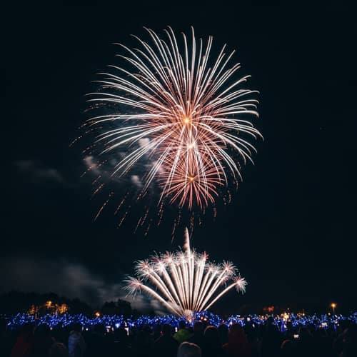 Vibrant Fireworks Display | Festive Holiday-Inspired Scene