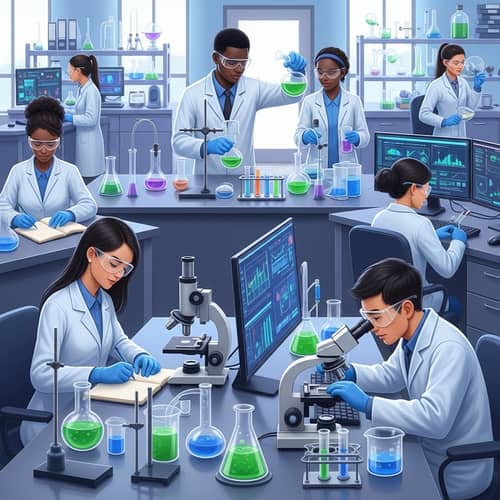 Innovative Science Lab: Diverse Researchers, Cutting-Edge Technology