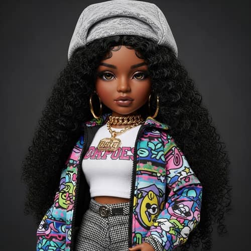 Hyper Realistic African American Urban Brats Doll with Lace Front